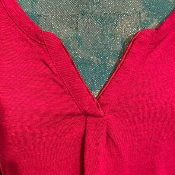 St Johns Bay Long Sleeve 100% Cotton V Neck Womens Top Size Large - Picture 2 of 6